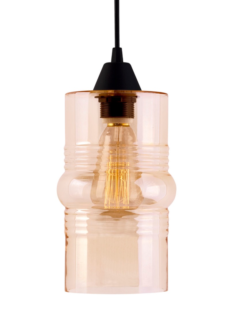 PENDENTE ALI 1XE27 LISO CONHAQUE - Taschibra